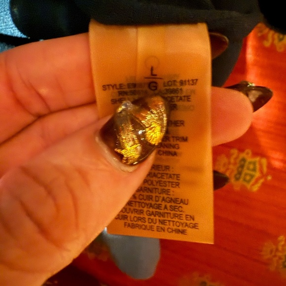 Elie Tahari Sleeveless Green/Navy Blouse w/ Leather Trim Size Large - Picture 8 of 8